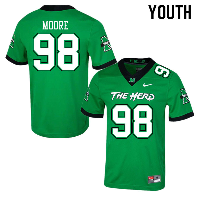 Youth #98 Charles Moore Marshall Thundering Herd College Football Jerseys Sale-Green